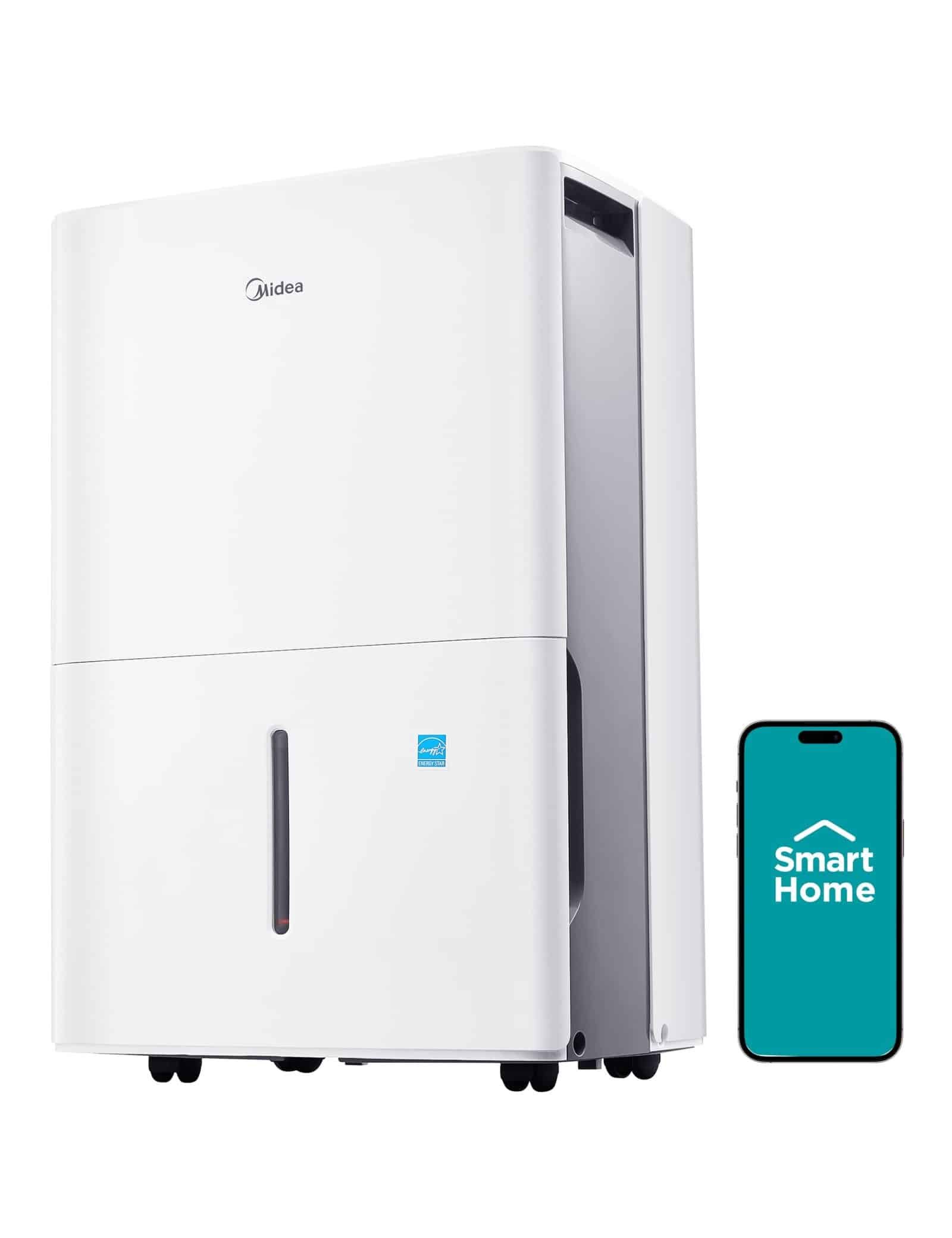 Compact Midea dehumidifier with detachable water tank