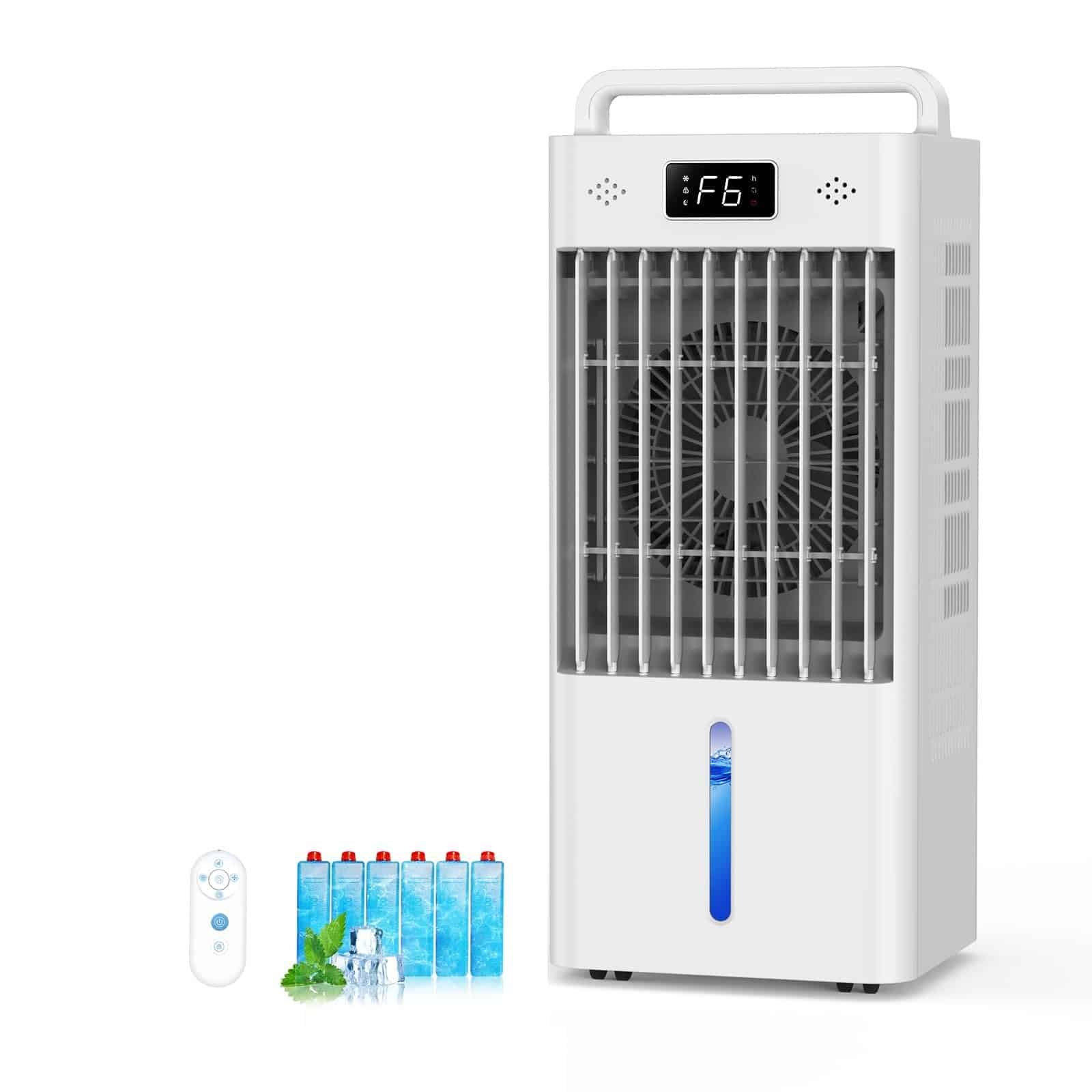 Portable air cooler in modern living room