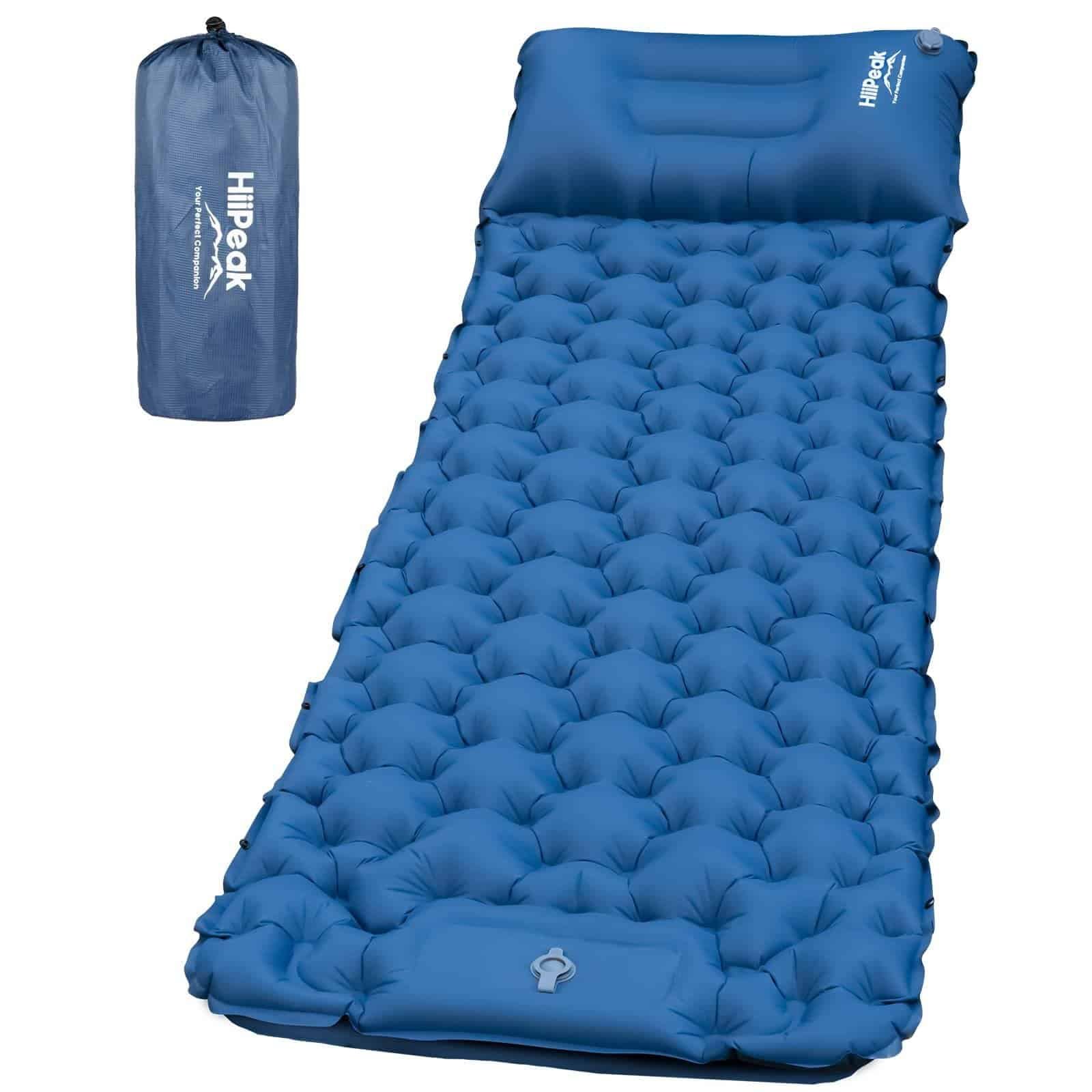 Inflatable travel mattress folded for easy packing