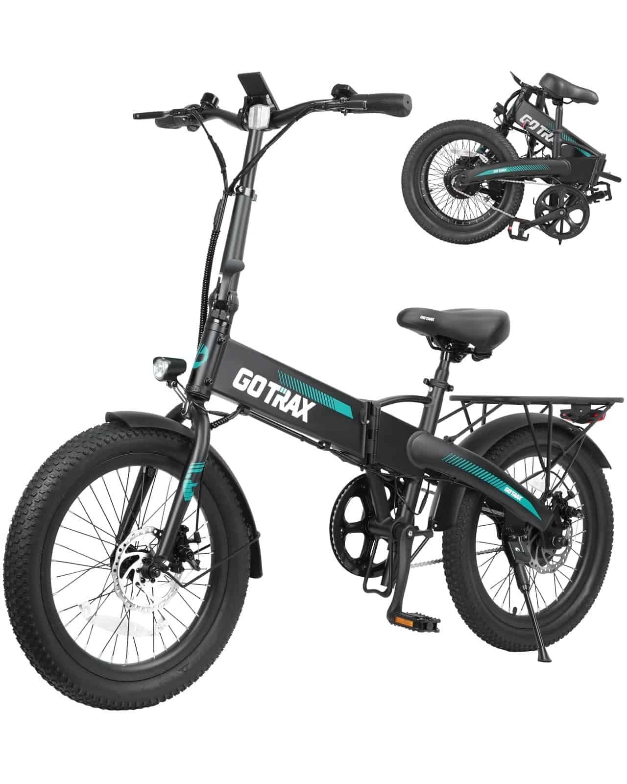 Rider commuting on electric bike through urban area