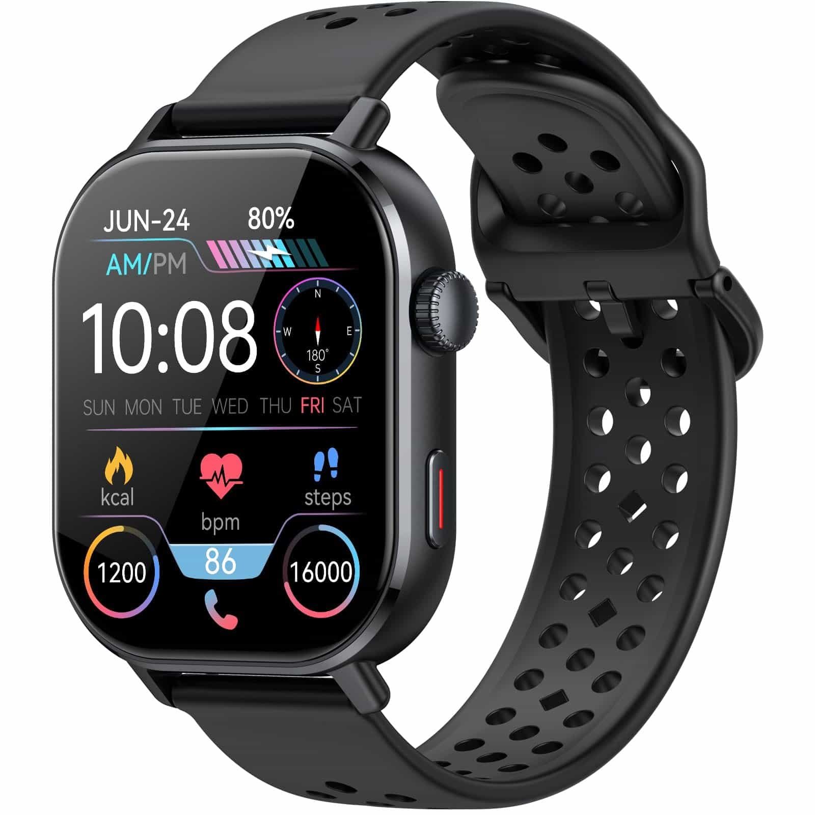 Smartwatch on wrist showing GPS route map