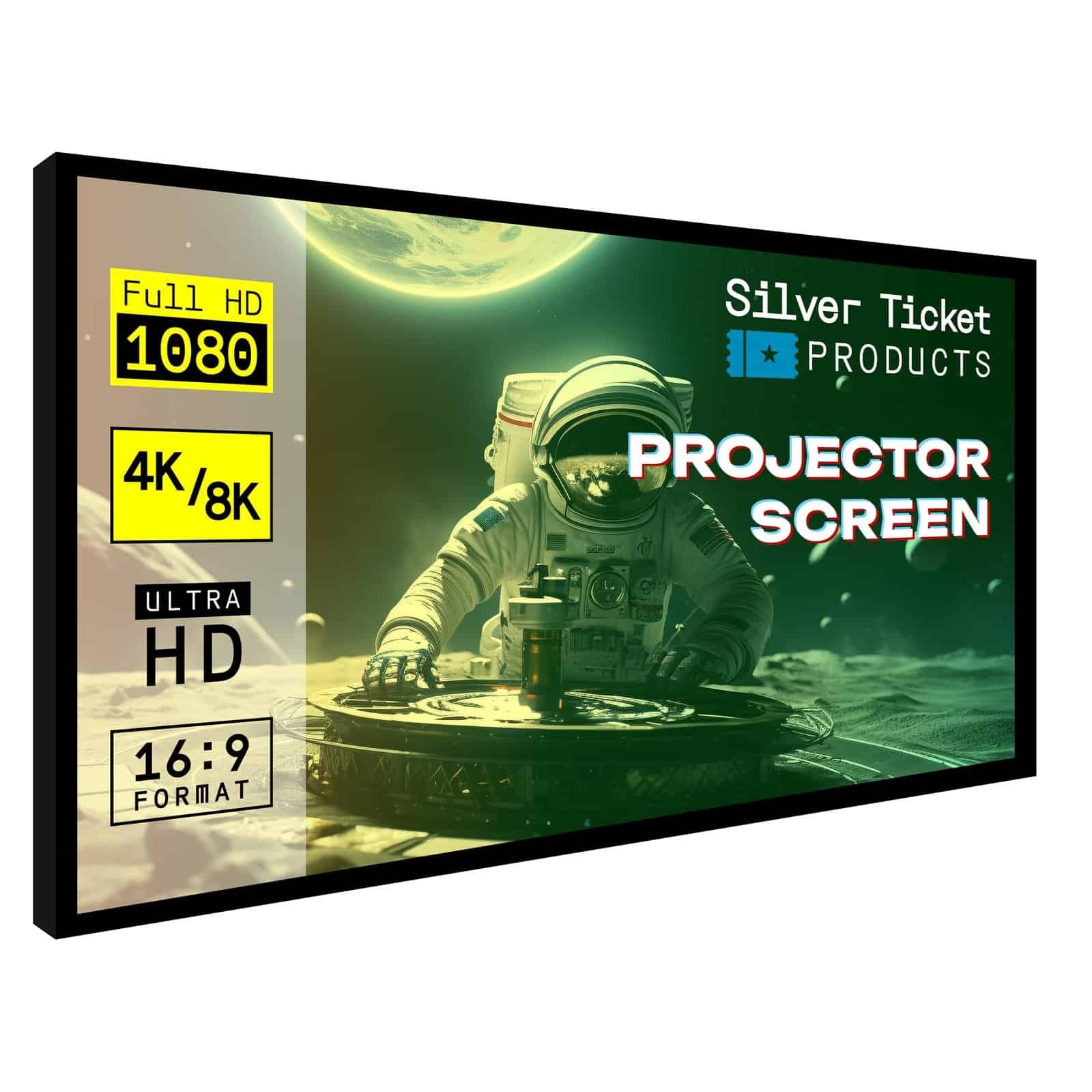 Fixed frame projector screen in modern home theater